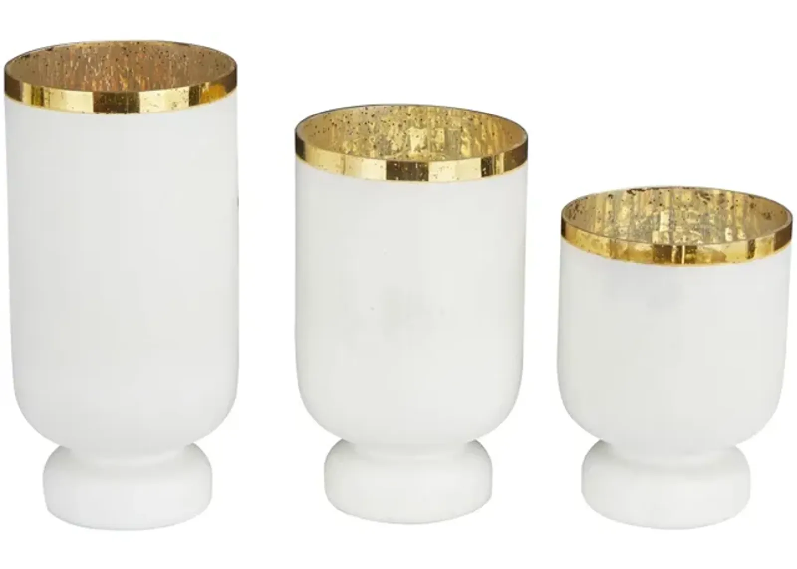 Ivy Collection McBride Candle Holders Set of 3 in White by UMA Enterprises