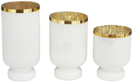 Ivy Collection McBride Candle Holders Set of 3 in White by UMA Enterprises