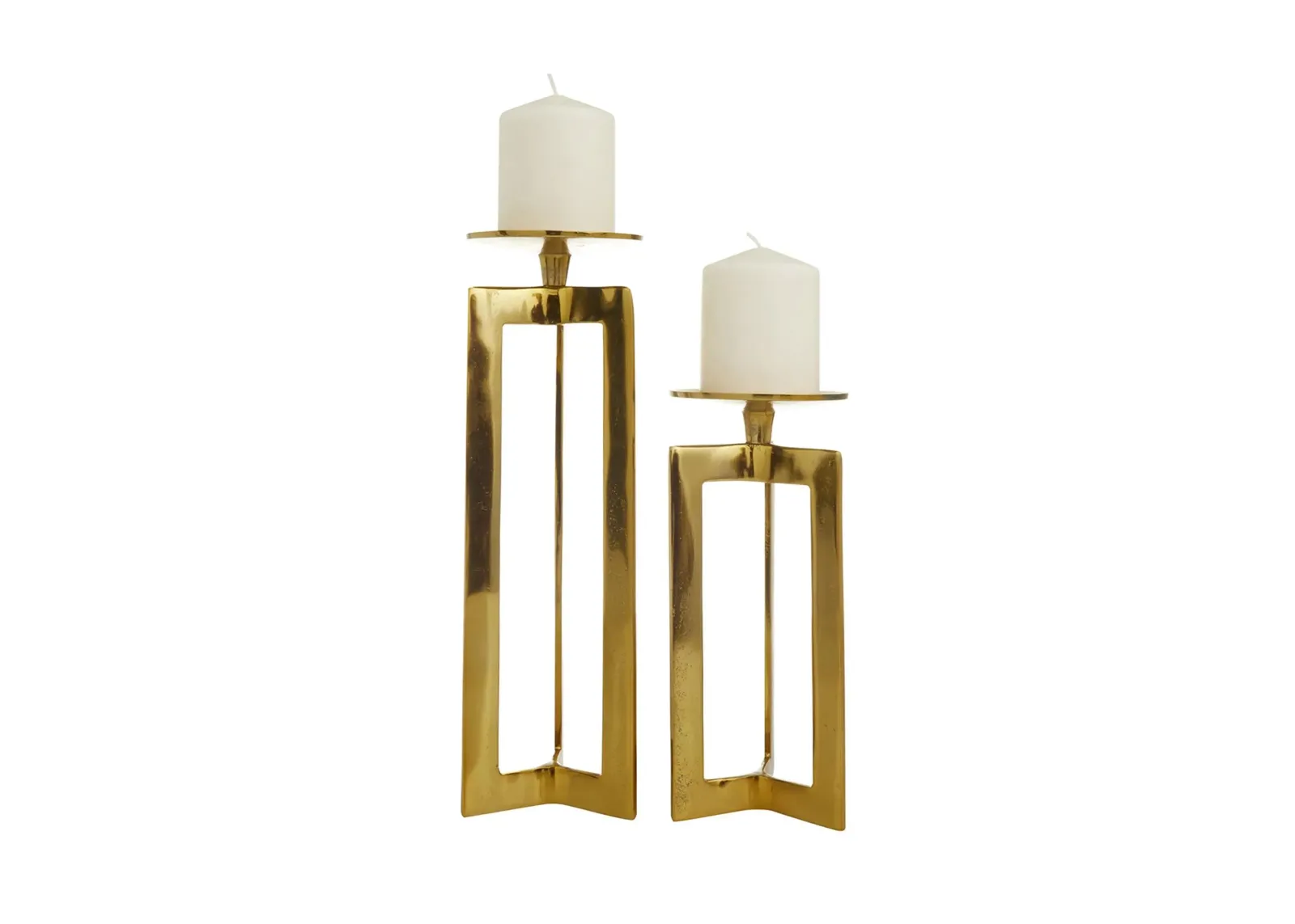 Ivy Collection Dydo Candle Holders Set of 2 in Gold by UMA Enterprises