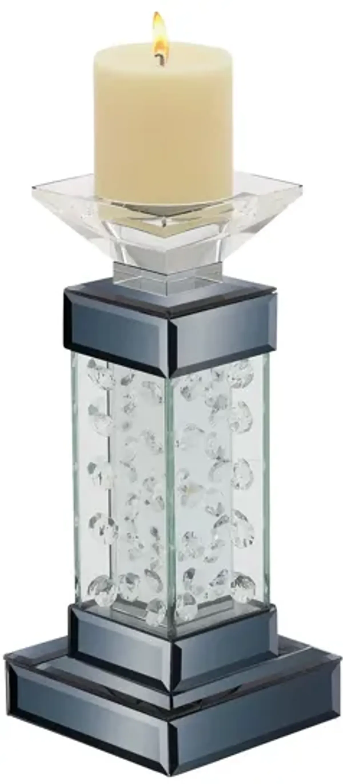 Ivy Collection Chenonceaux Candle Holder in Clear by UMA Enterprises