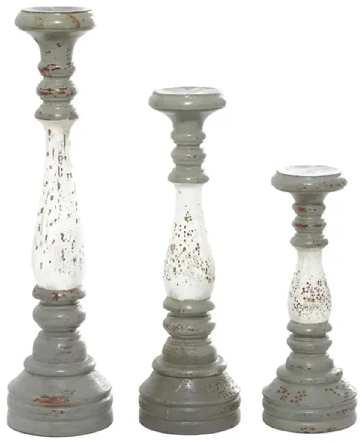 Ivy Collection Happy Valley Candle Holders Set of 3 in Gray by UMA Enterprises