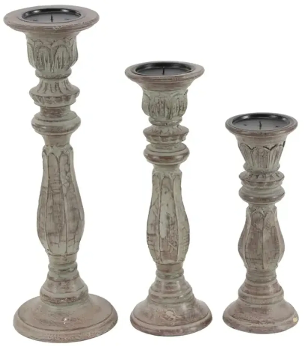 Ivy Collection Kieu Candle Holders Set of 3 in Brown by UMA Enterprises