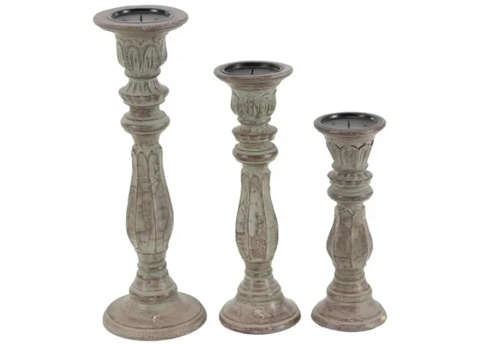 Ivy Collection Kieu Candle Holders Set of 3 in Brown by UMA Enterprises