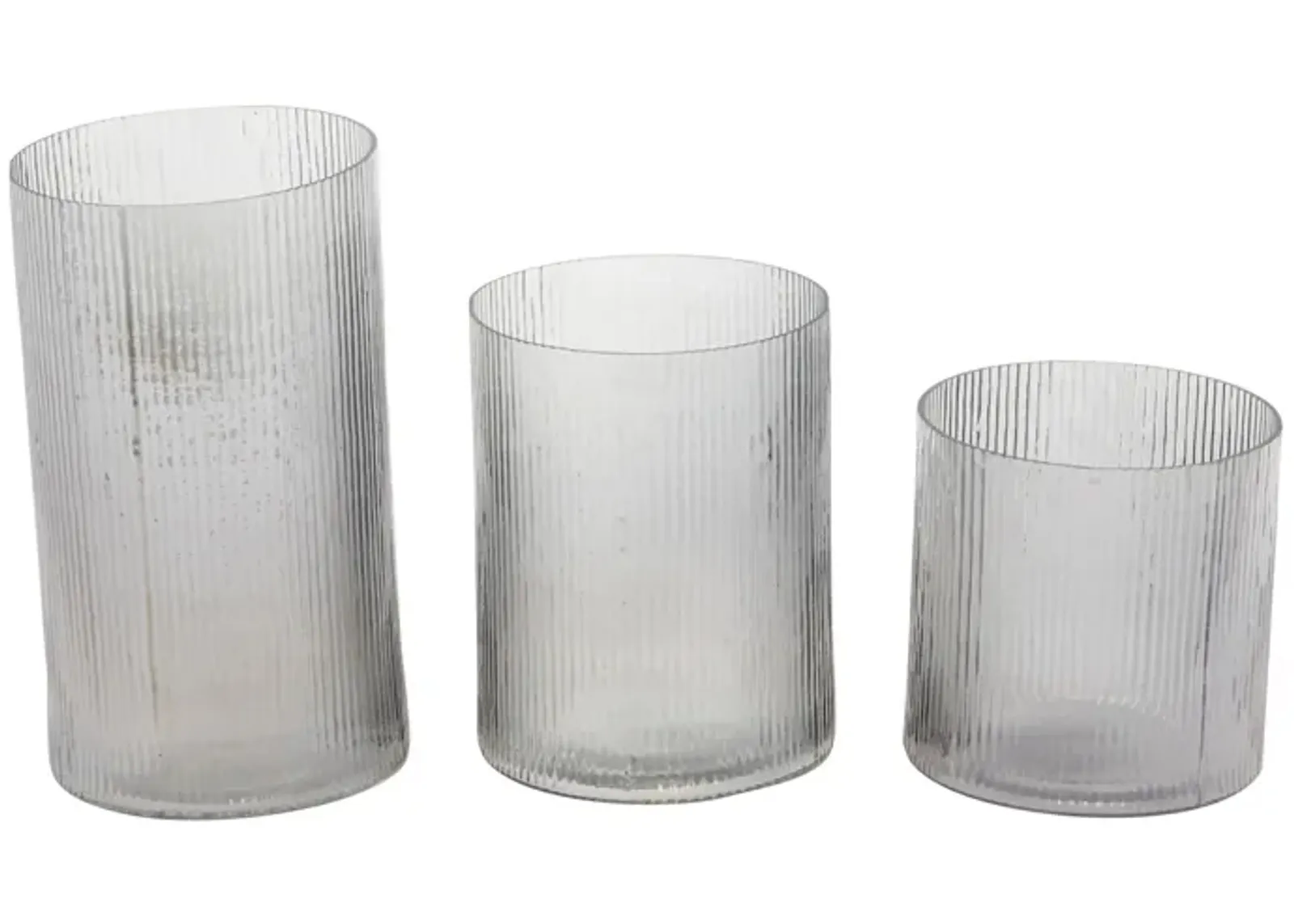 Ivy Collection Brini Candle Holders Set of 3 in Clear by UMA Enterprises