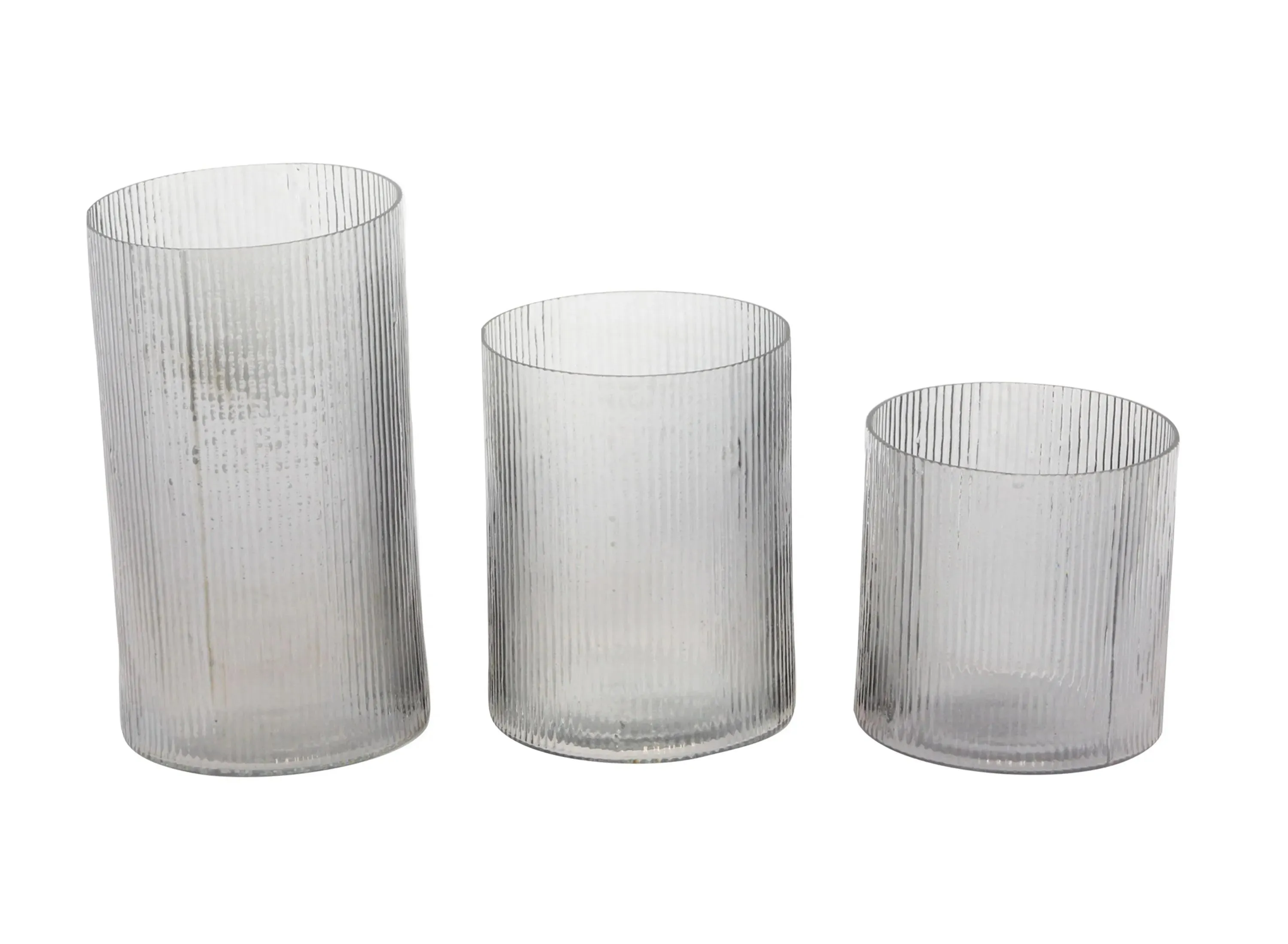 Ivy Collection Brini Candle Holders Set of 3 in Clear by UMA Enterprises