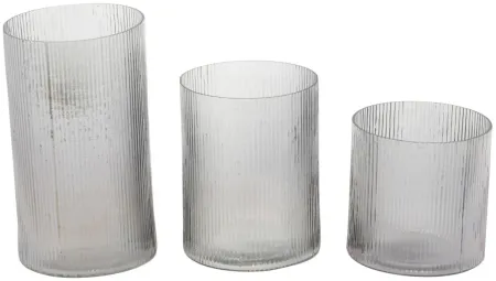 Ivy Collection Brini Candle Holders Set of 3 in Clear by UMA Enterprises