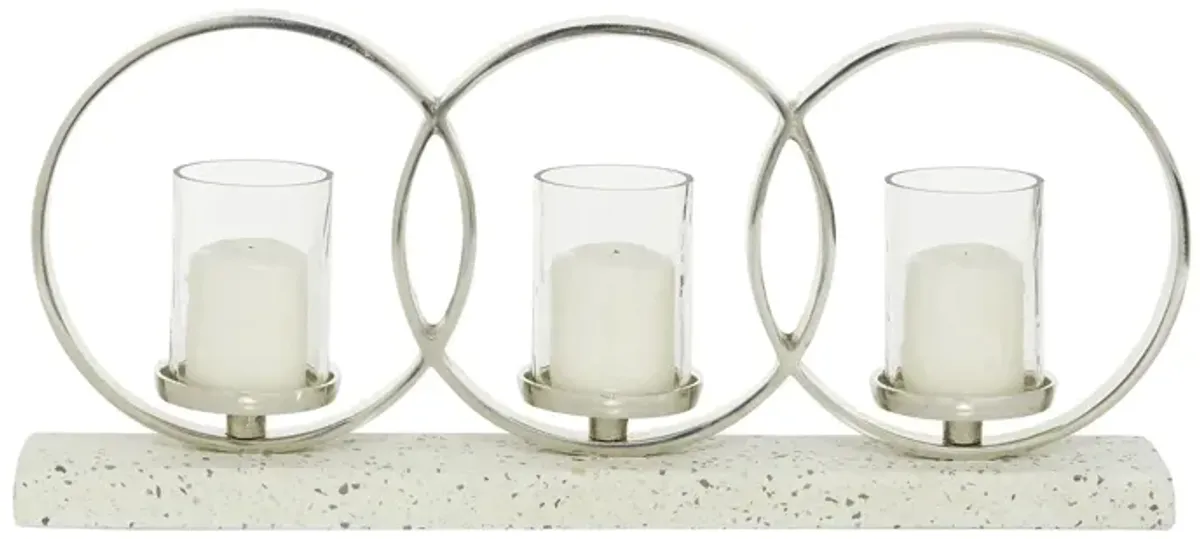 Ivy Collection Dalibor Candle Holder in White by UMA Enterprises