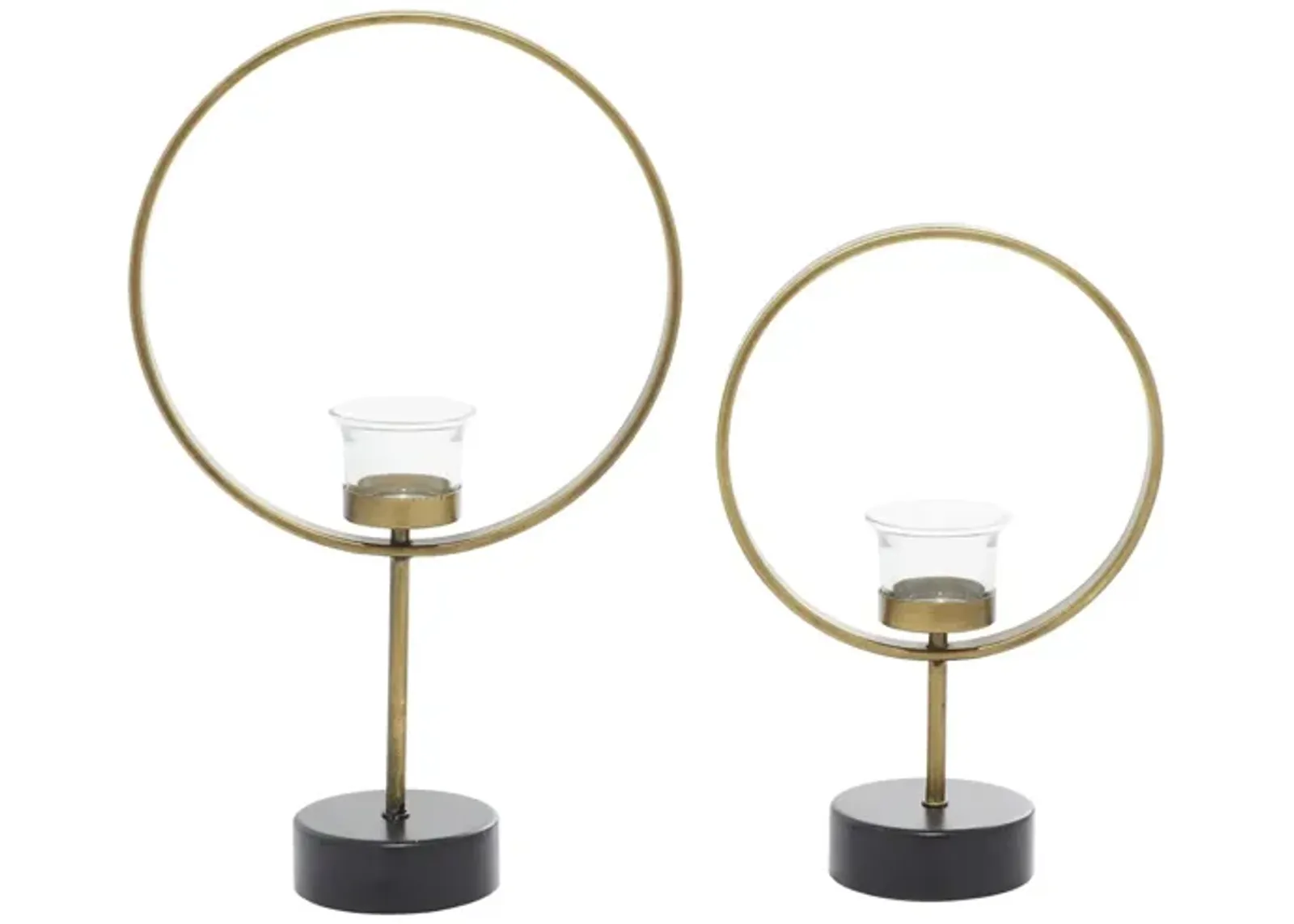 Ivy Collection Milosh Candle Holders Set of 2 in Gold by UMA Enterprises