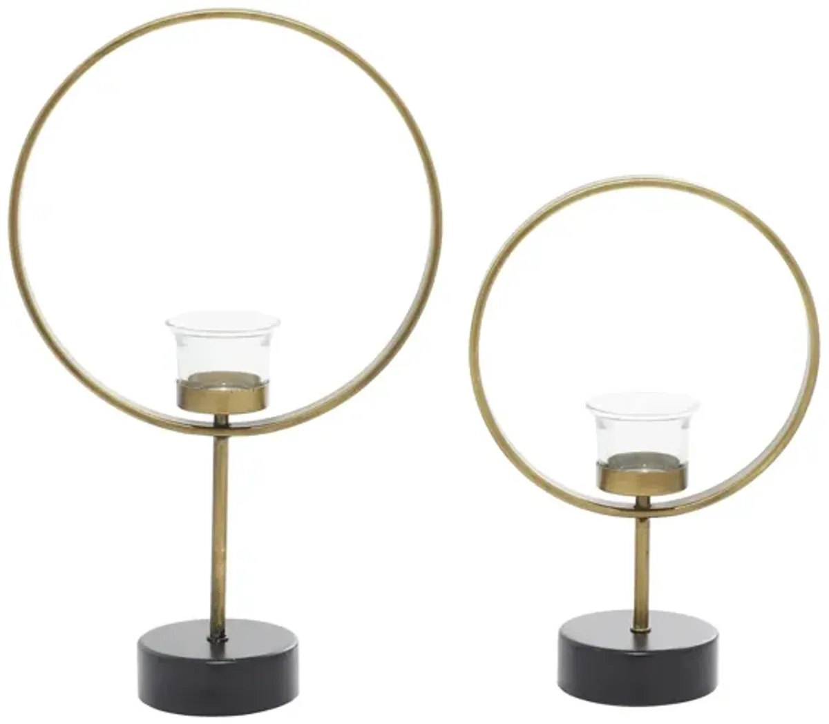 Ivy Collection Milosh Candle Holders Set of 2 in Gold by UMA Enterprises