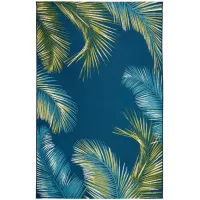 Liora Manne Marina Palm Border Indoor/Outdoor Area Rug in Navy by Trans-Ocean Import Co Inc