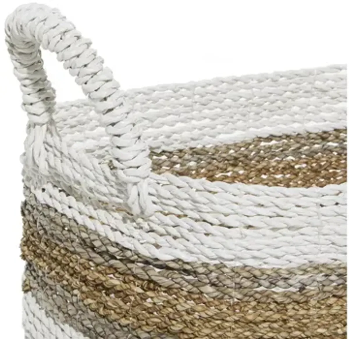 Ivy Collection Set of 2 Striped Rectangle Baskets