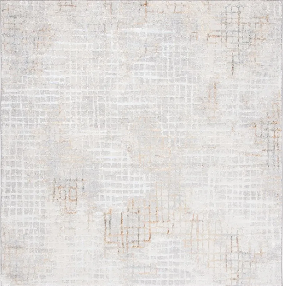 Orchard VI Square Rug in Gray & Gold by Safavieh