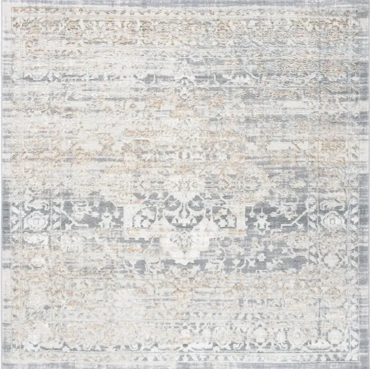 Orchard VII Square Rug in Gray & Gold by Safavieh