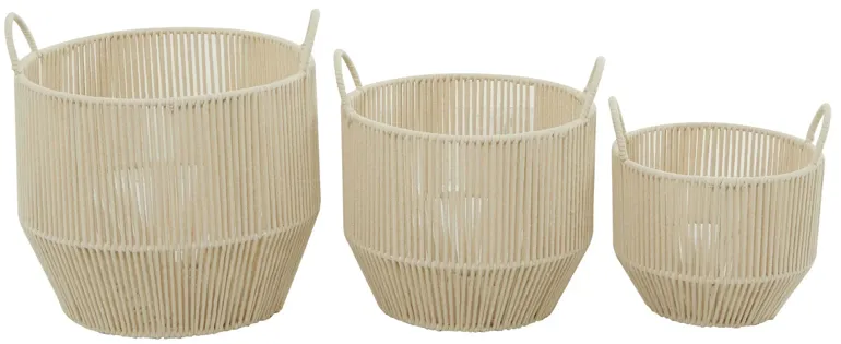 Ivy Collection Set of 3 Natural Baskets in Brown by UMA Enterprises