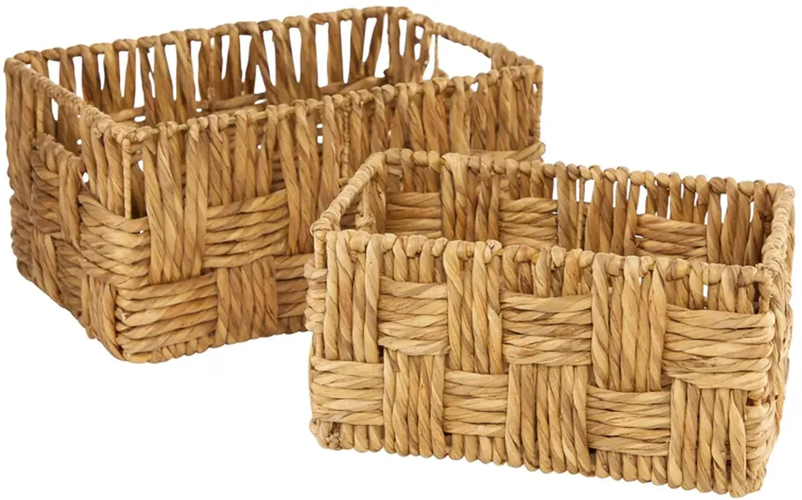 Ivy Collection Set of 2 Jute Rectangular Baskets