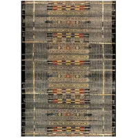 Liora Manne Marina Tribal Stripe Indoor/Outdoor Area Rug in Black by Trans-Ocean Import Co Inc