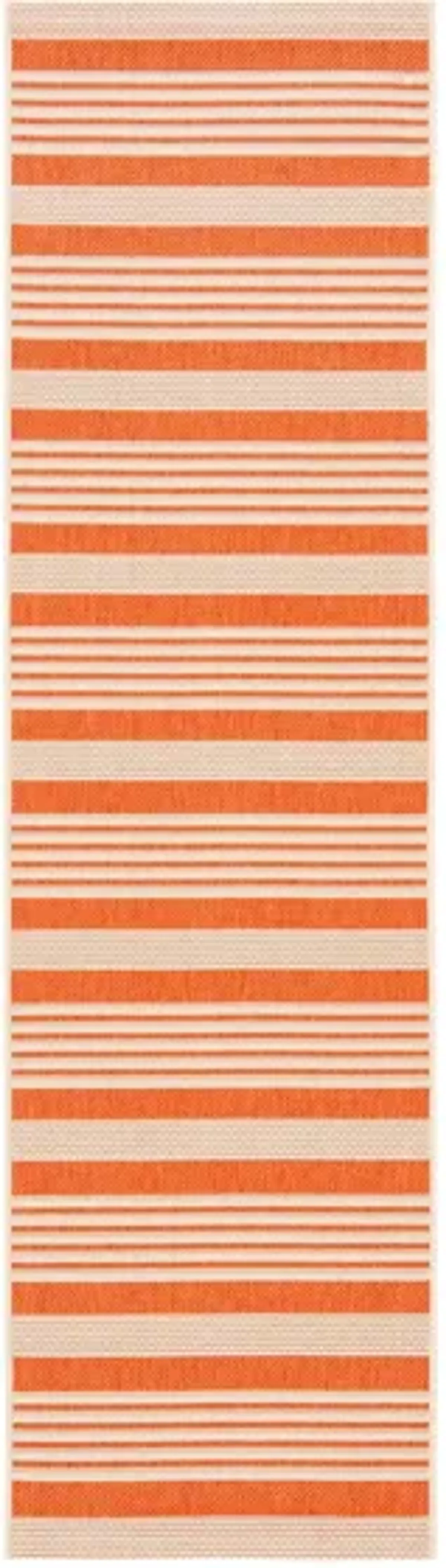 Courtyard Indoor/Outdoor Runner Rug in Terracotta & Beige by Safavieh