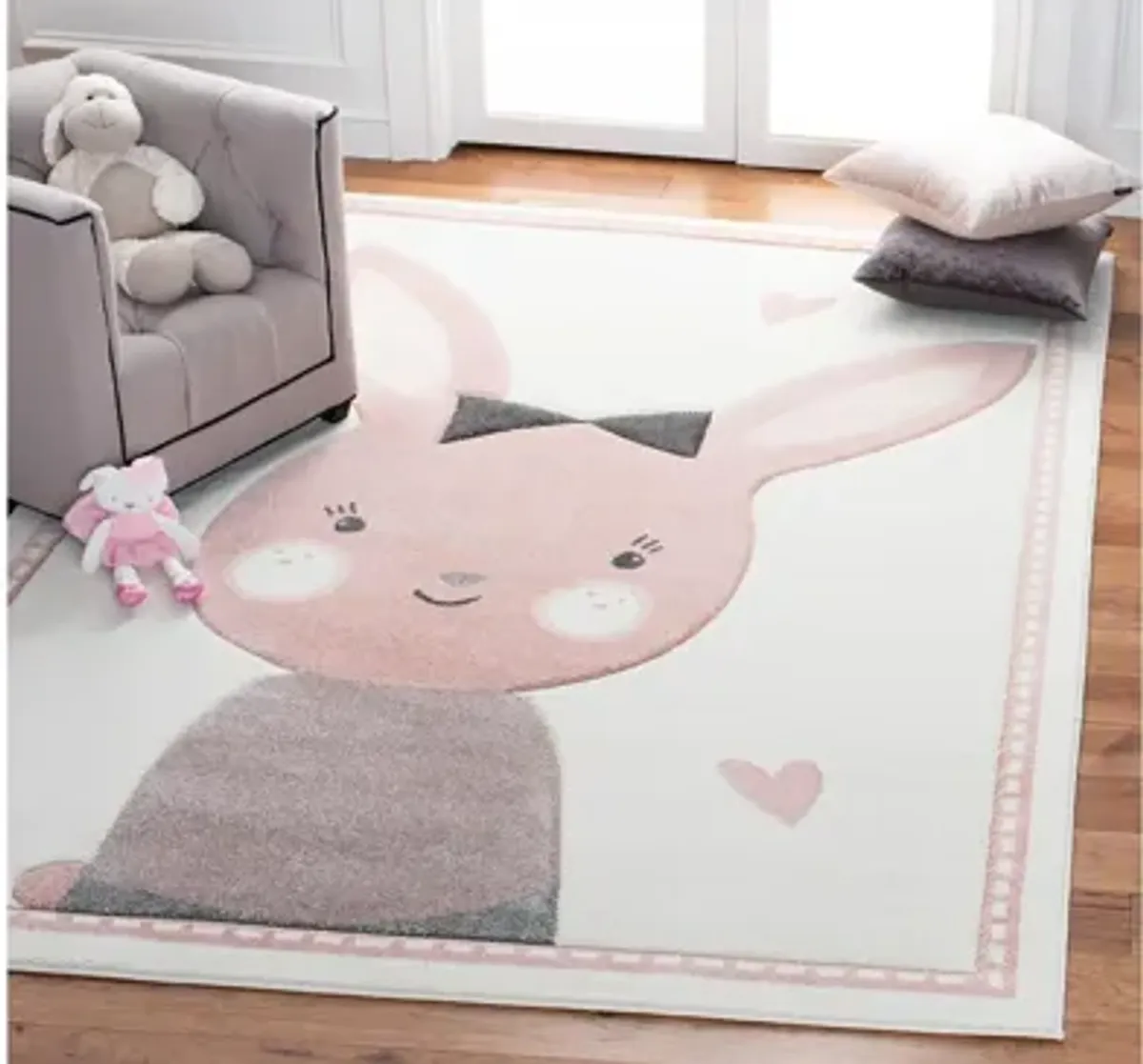 Carousel Bunny Kids Area Rug