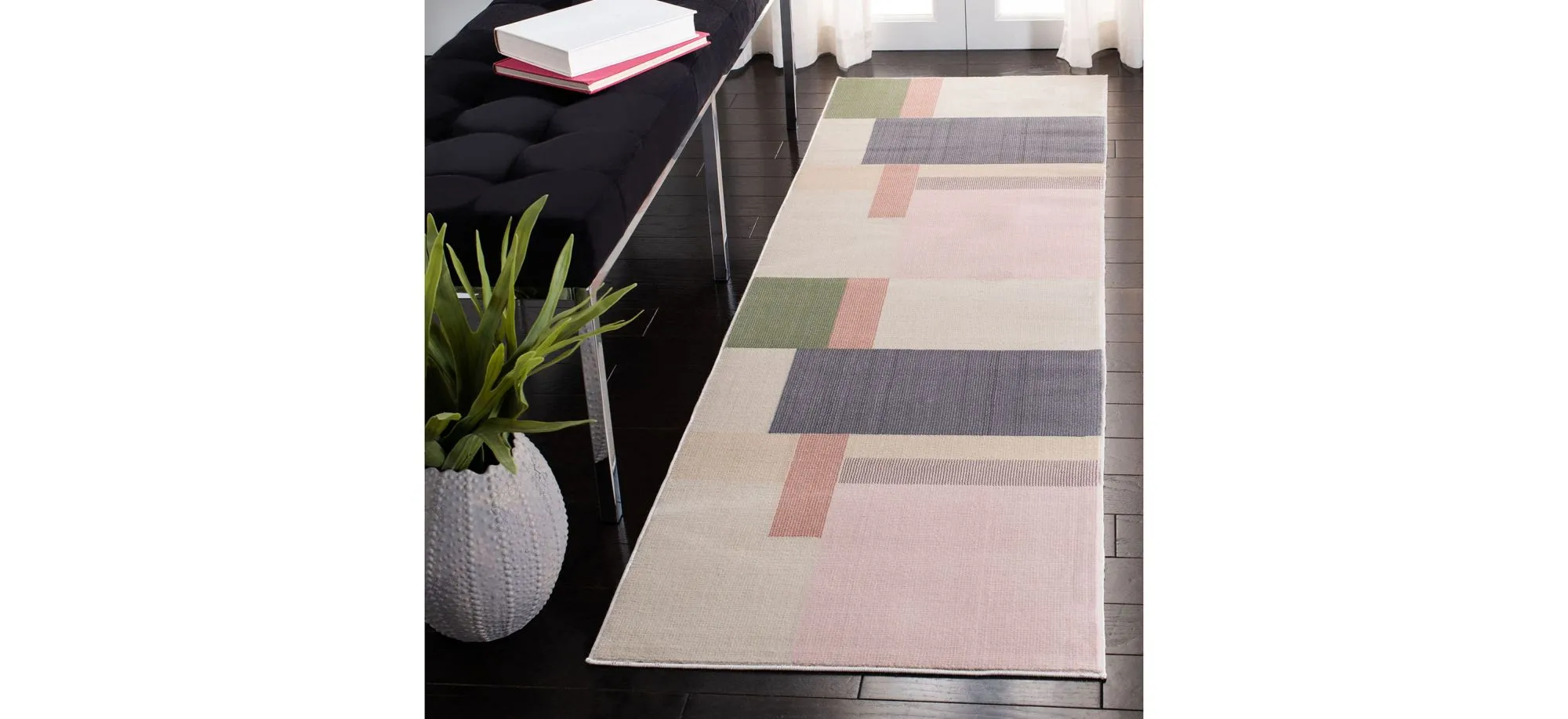 Orwell Runner Rug in Ivory/Charcoal by Safavieh