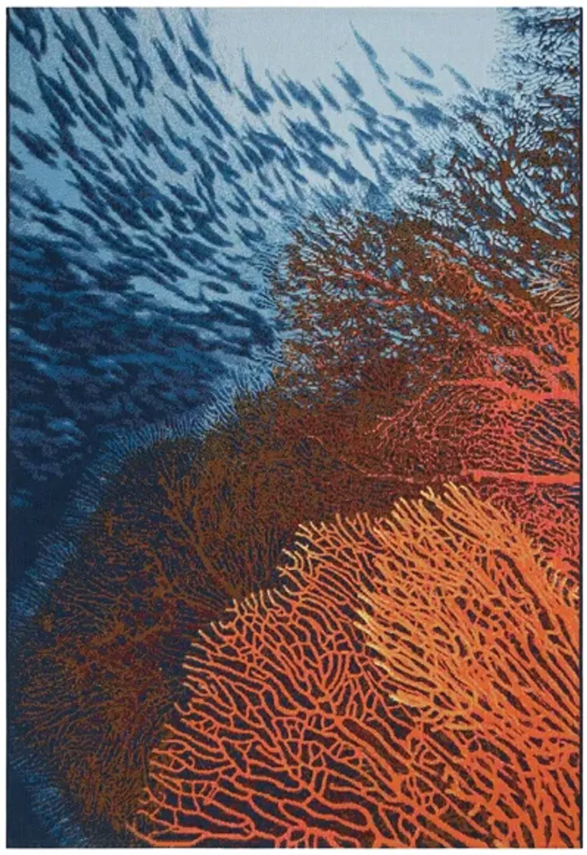 Liora Manne Marina Coral Indoor/Outdoor Rug Area Ocean in Ocean by Trans-Ocean Import Co Inc