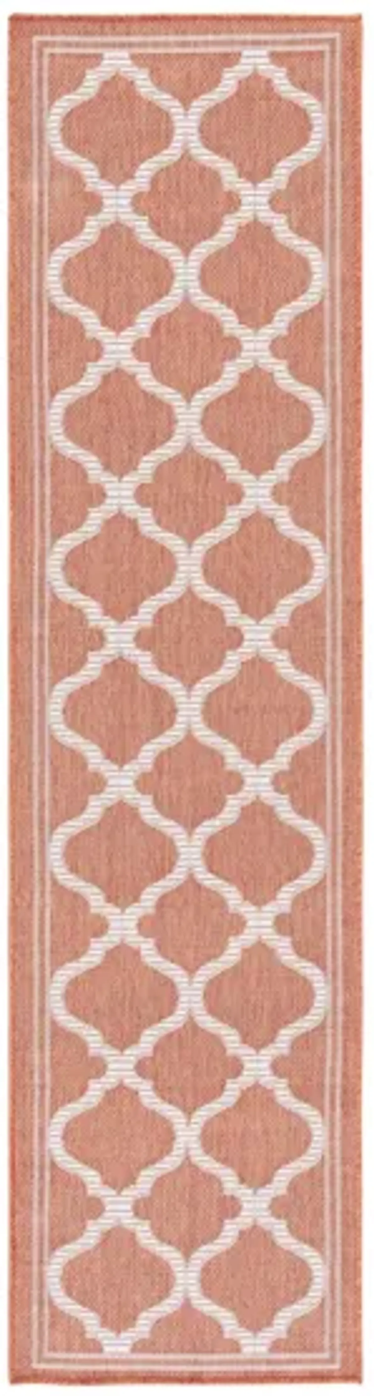 Bermuda Morocco Indoor/Outdoor Runner Rug in Rust & Ivory by Safavieh