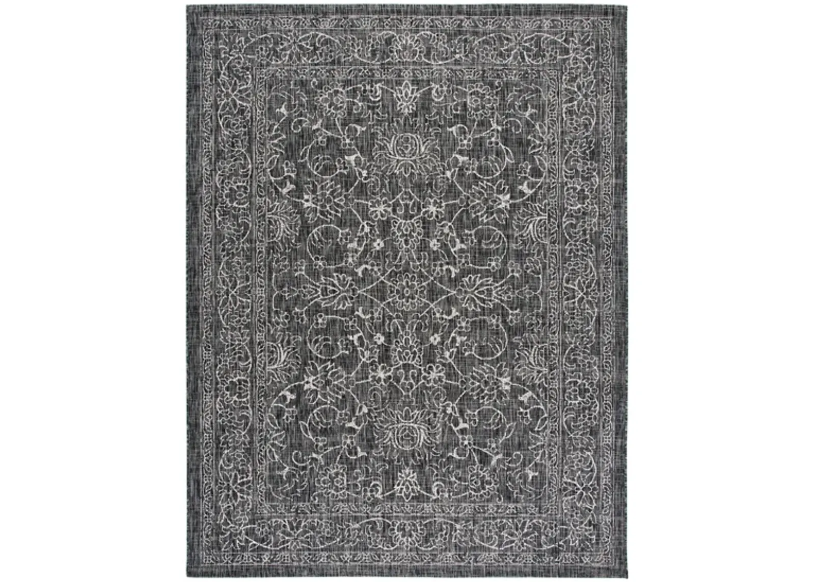 Courtyard Pacific Indoor/Outdoor Area Rug in Black & Ivory by Safavieh