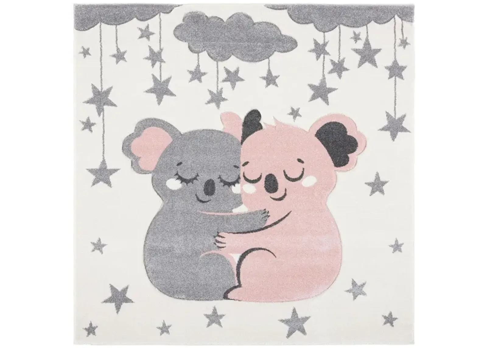 Carousel Koala Kids Area Rug in Ivory & Pink by Safavieh