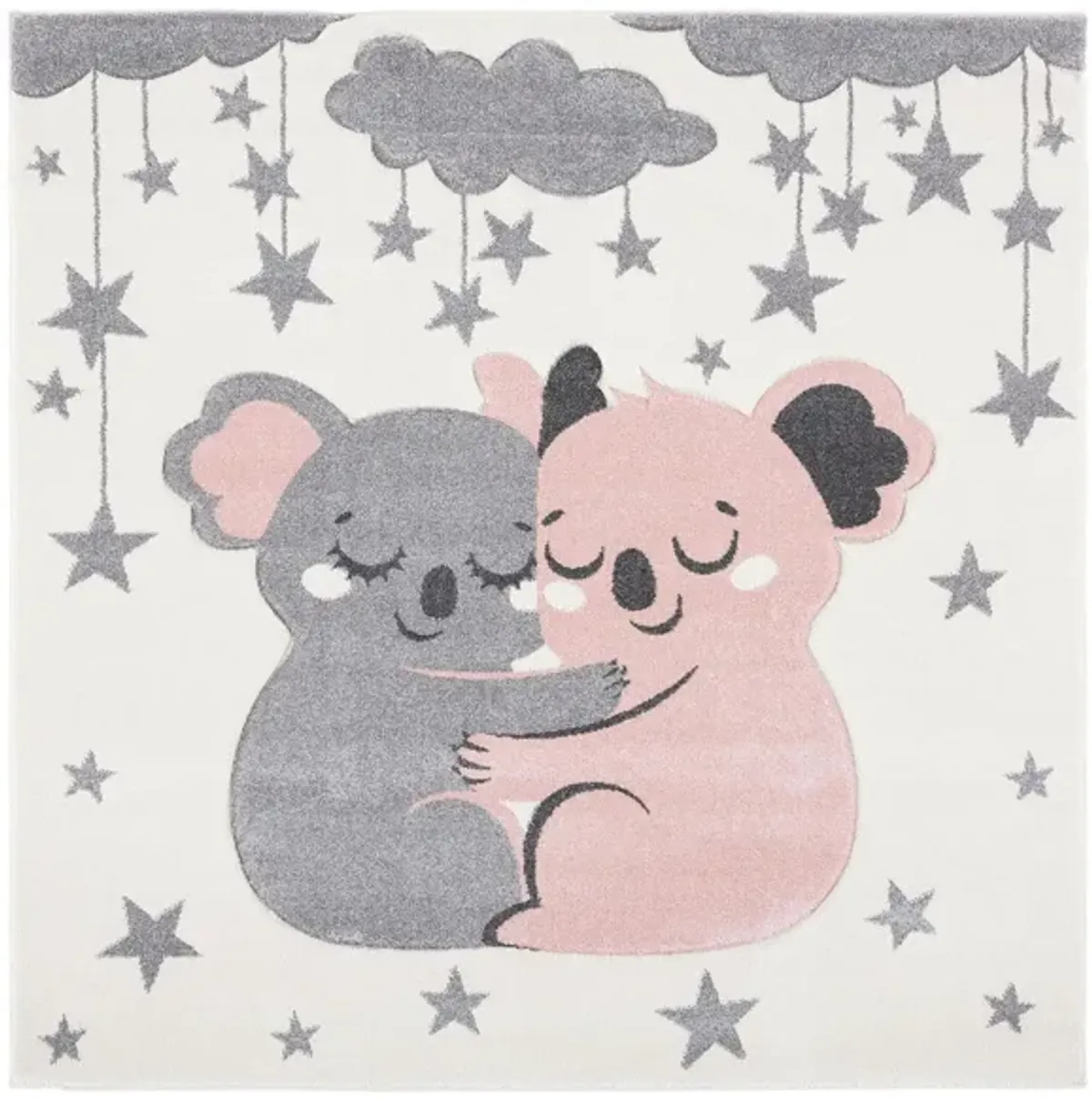 Carousel Koala Kids Area Rug in Ivory & Pink by Safavieh