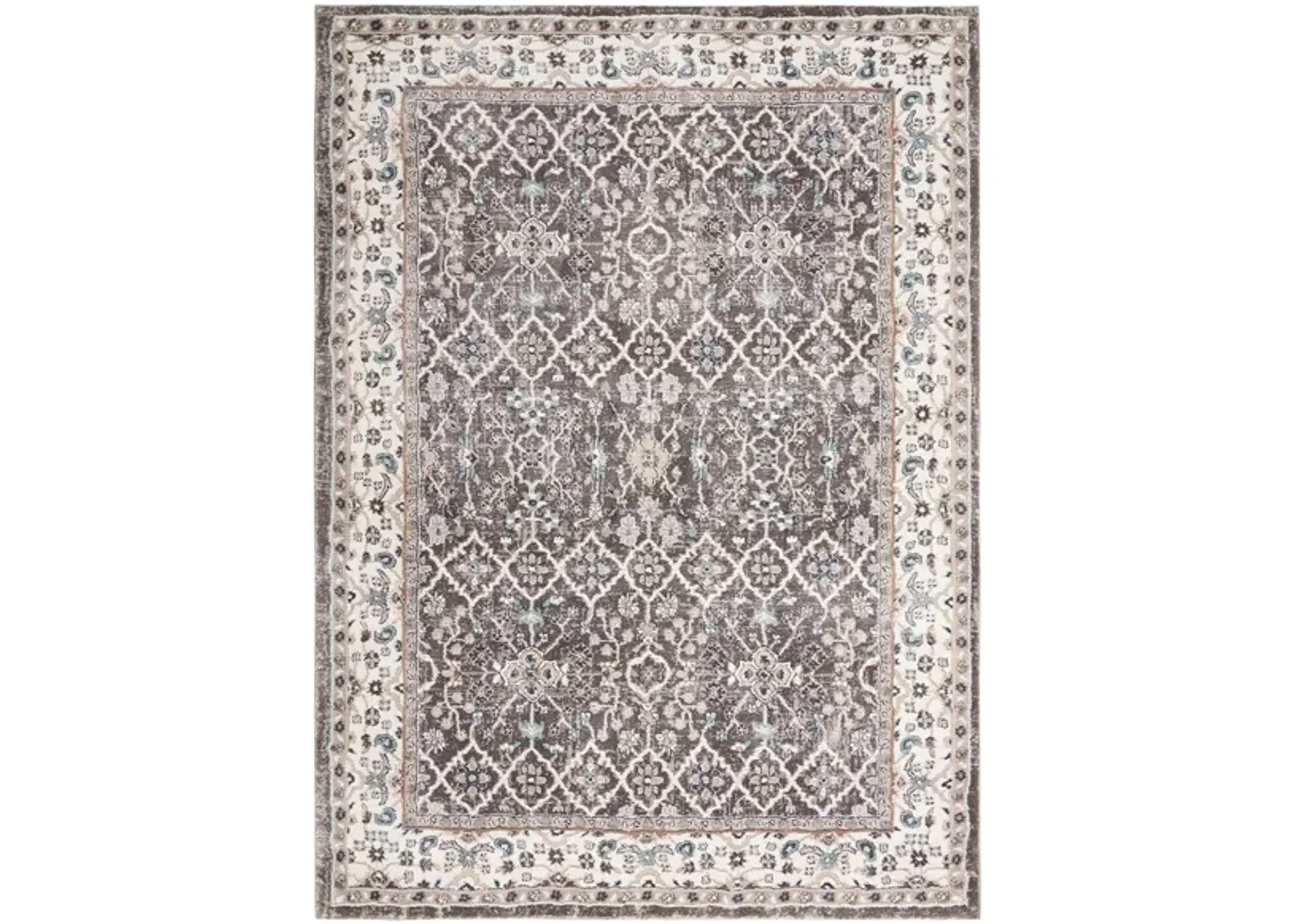 American Manor Area Rug in Grey/Ivory by Nourison