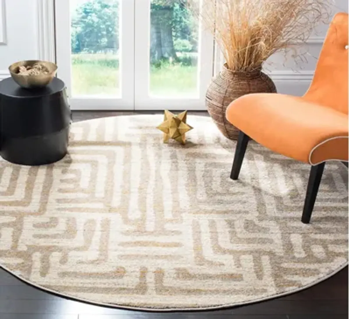 Rhine Ivory Area Rug Round