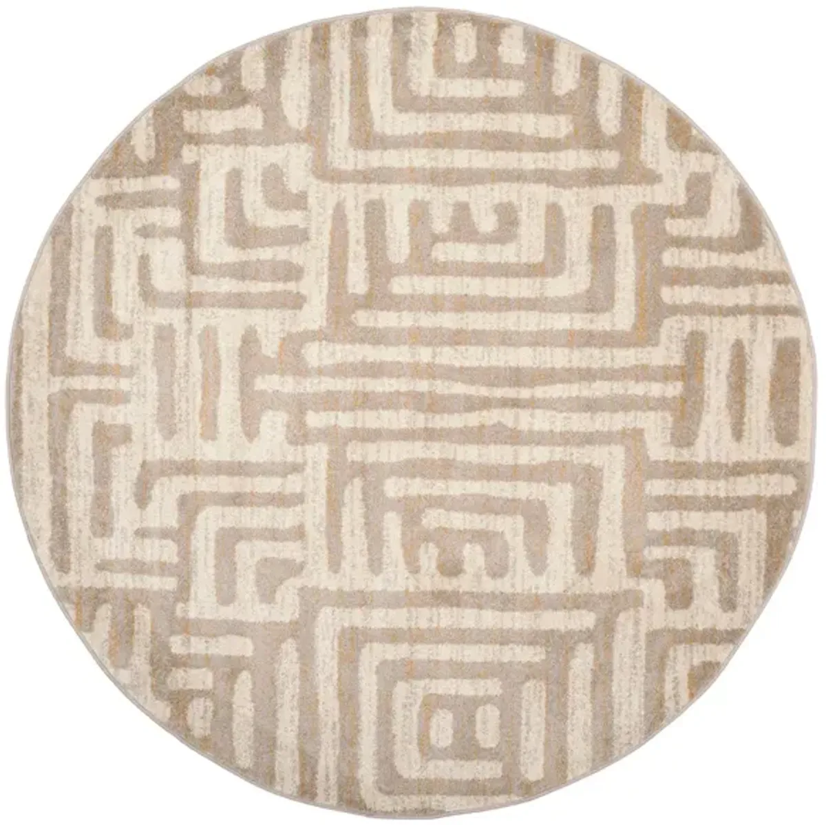 Rhine Ivory Area Rug Round in Ivory / Mauve by Safavieh