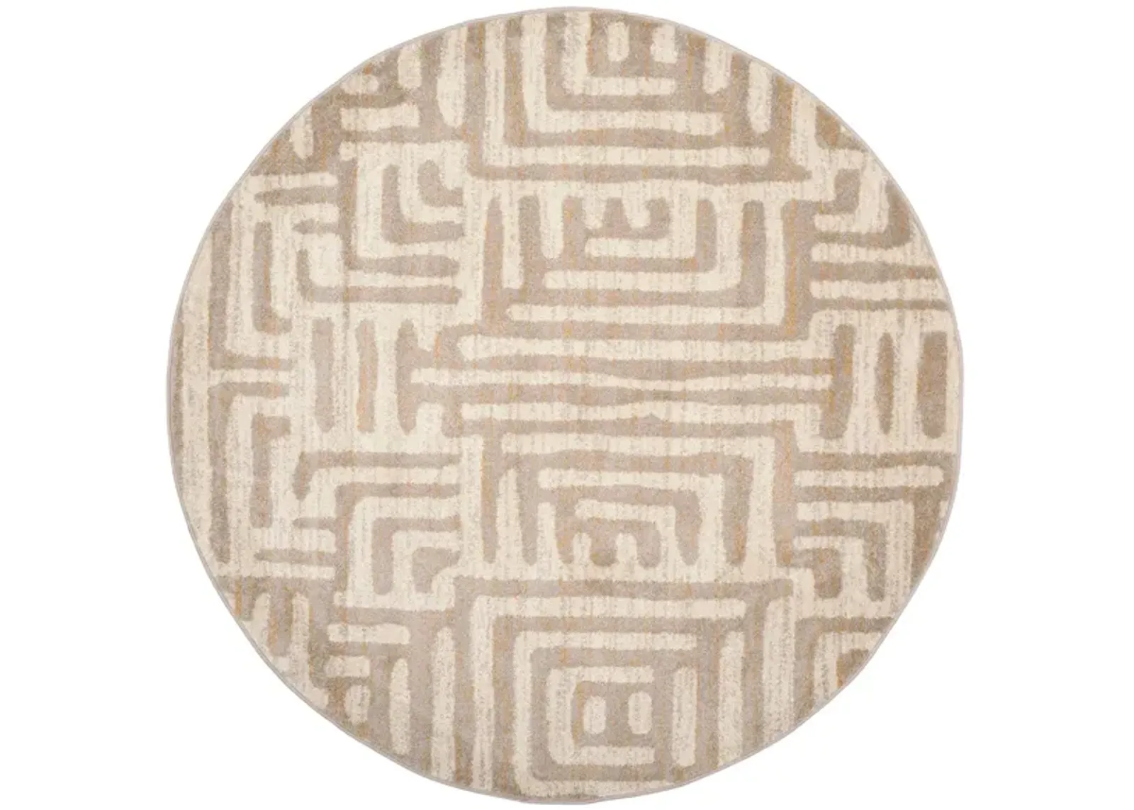 Rhine Ivory Area Rug Round in Ivory / Mauve by Safavieh