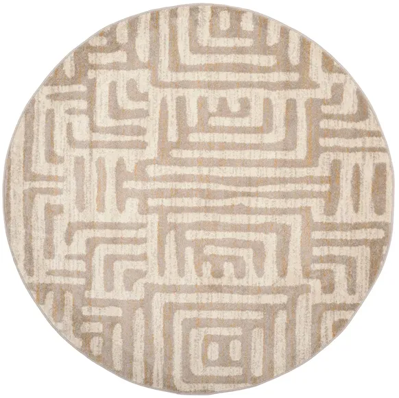 Rhine Ivory Area Rug Round in Ivory / Mauve by Safavieh