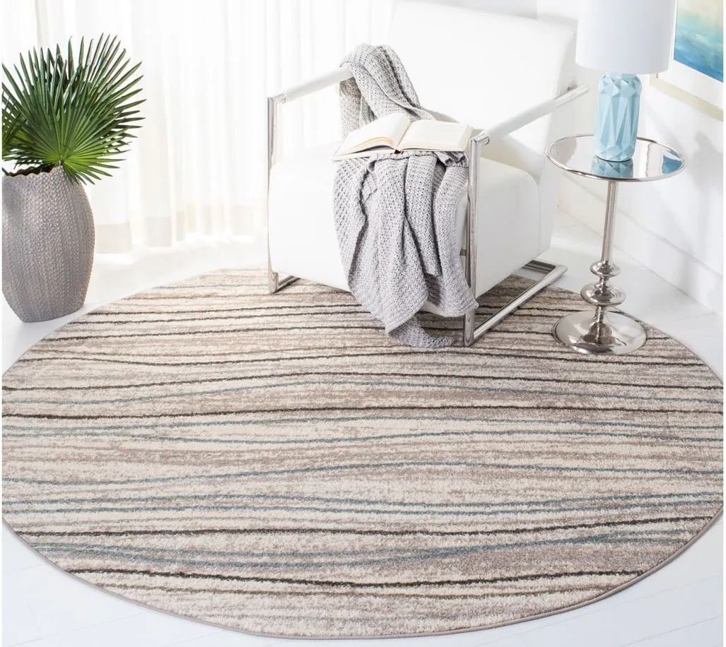 North Sea Cream Area Rug Round in Cream / Beige by Safavieh