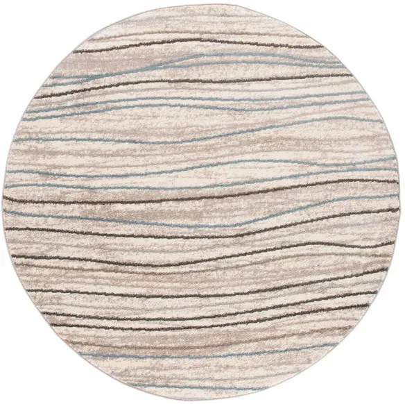 North Sea Cream Area Rug Round in Cream / Beige by Safavieh