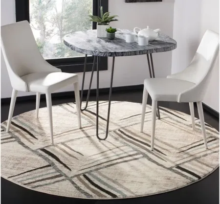 Siegfried Area Rug Round in Cream / Charcoal by Safavieh