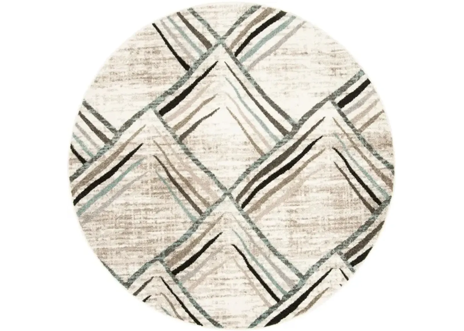 Siegfried Area Rug Round in Cream / Charcoal by Safavieh