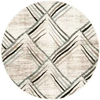 Siegfried Area Rug Round in Cream / Charcoal by Safavieh