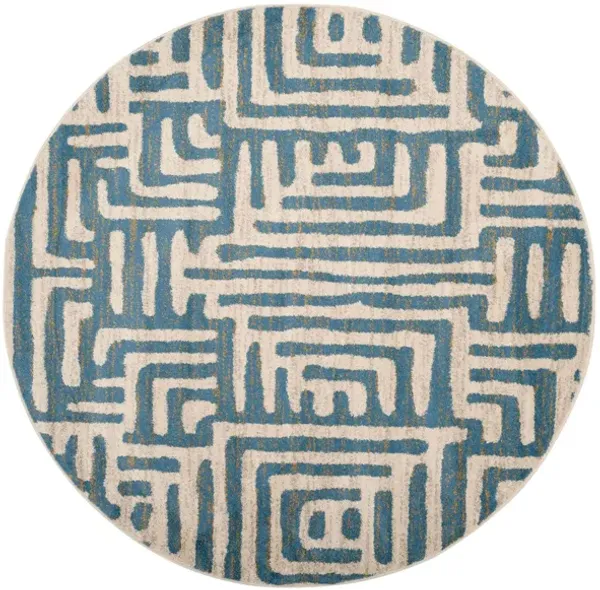 Rhine Blue Area Rug Round