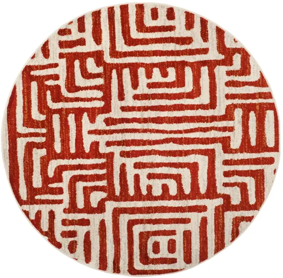 Rhine Red Area Rug Round