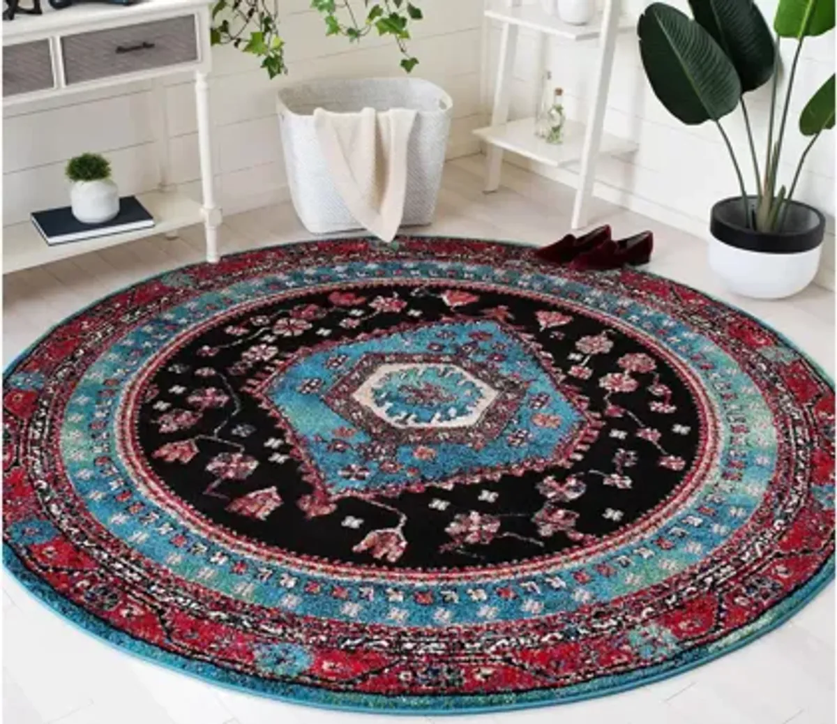 Hamadan Area Rug Round