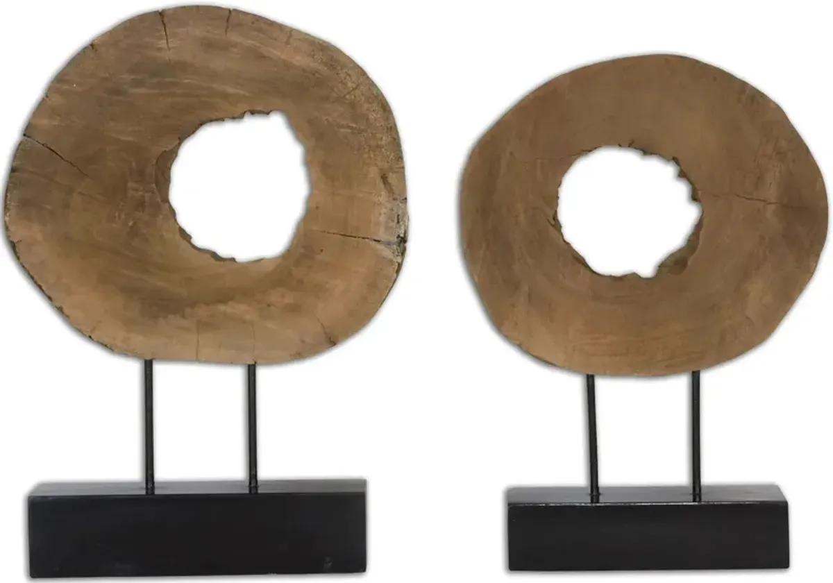 Ashlea Wooden Sculptures: Set of 2