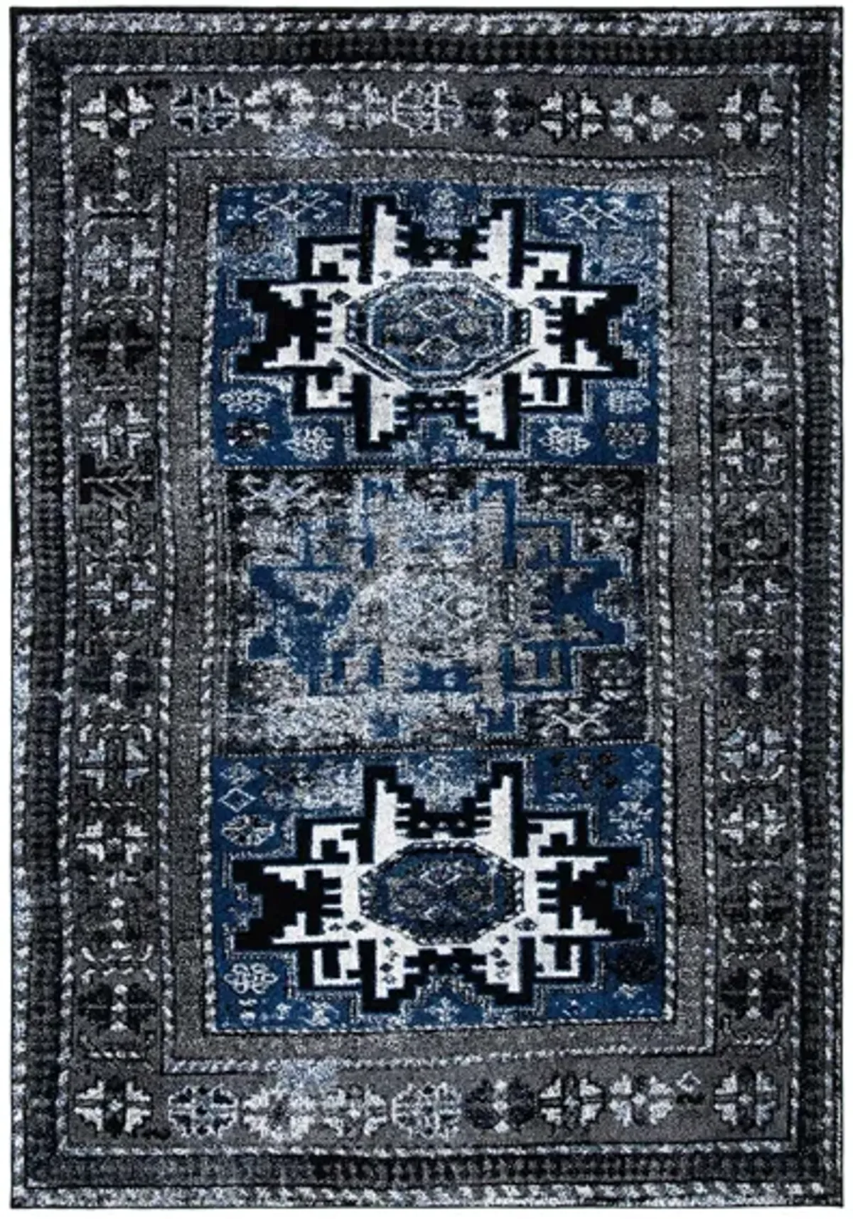 Zagros Grey Area Rug in Grey & Blue by Safavieh