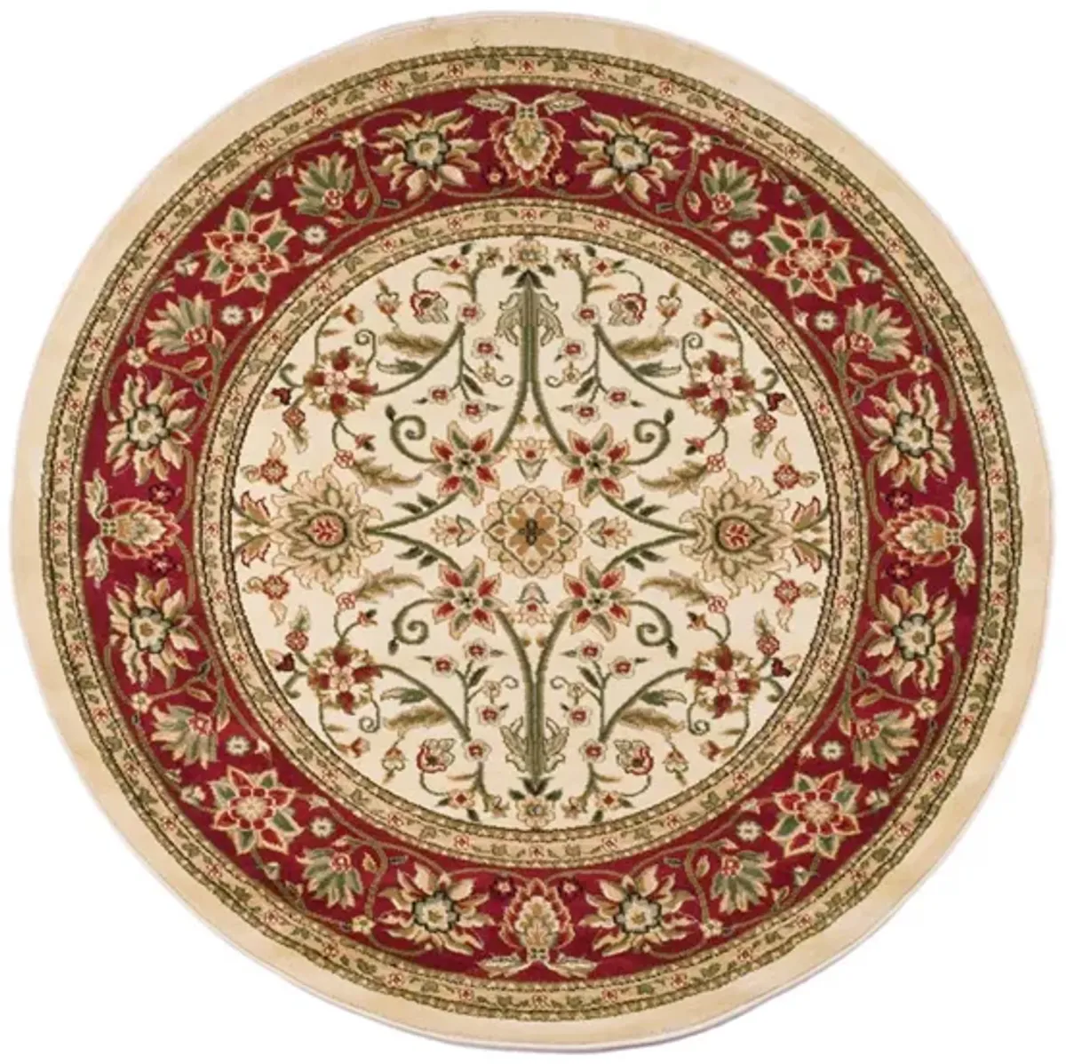 Lyndhurst Area Rug Round in Ivory / Red by Safavieh