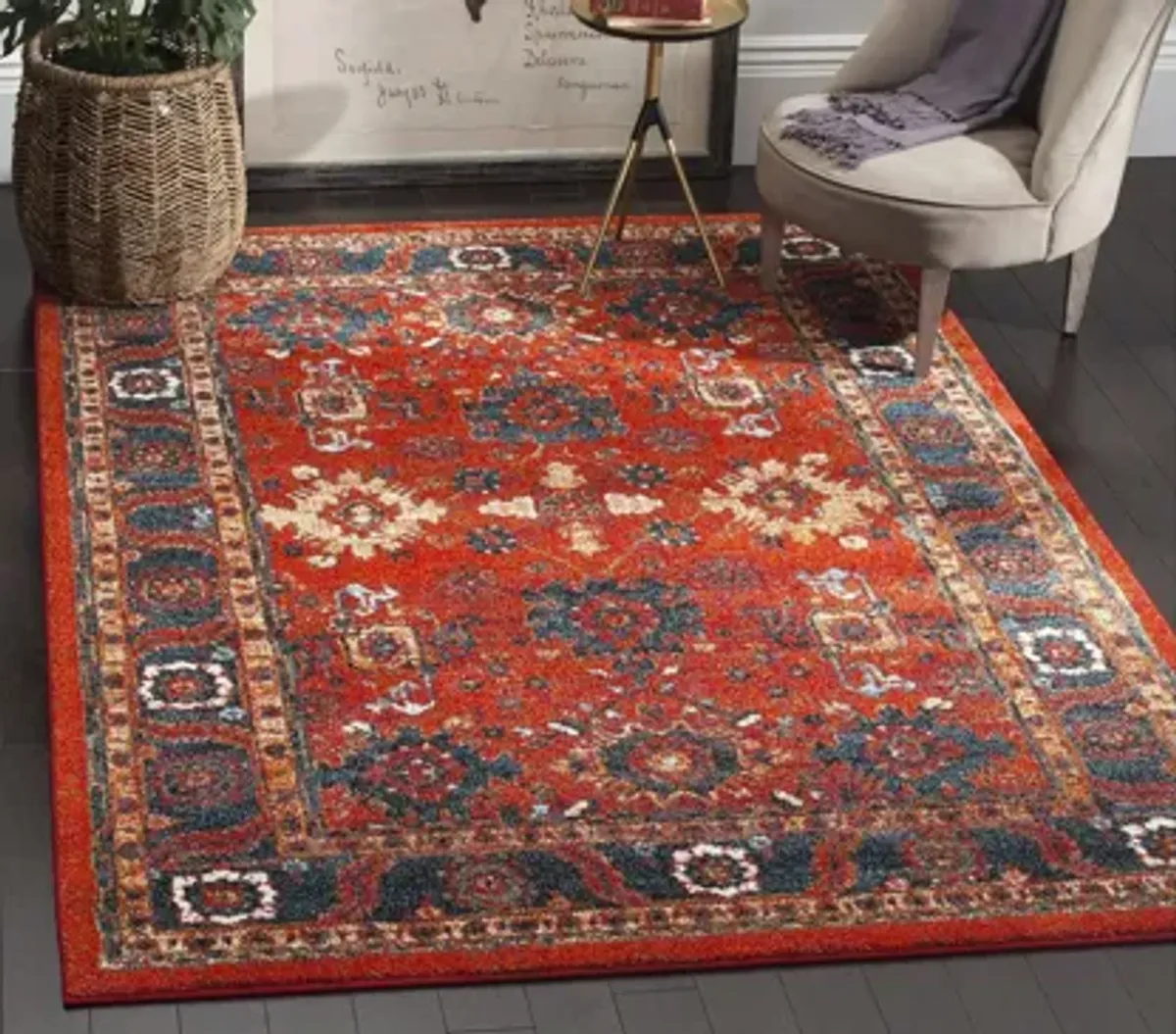 Avicenna Orange Area Rug