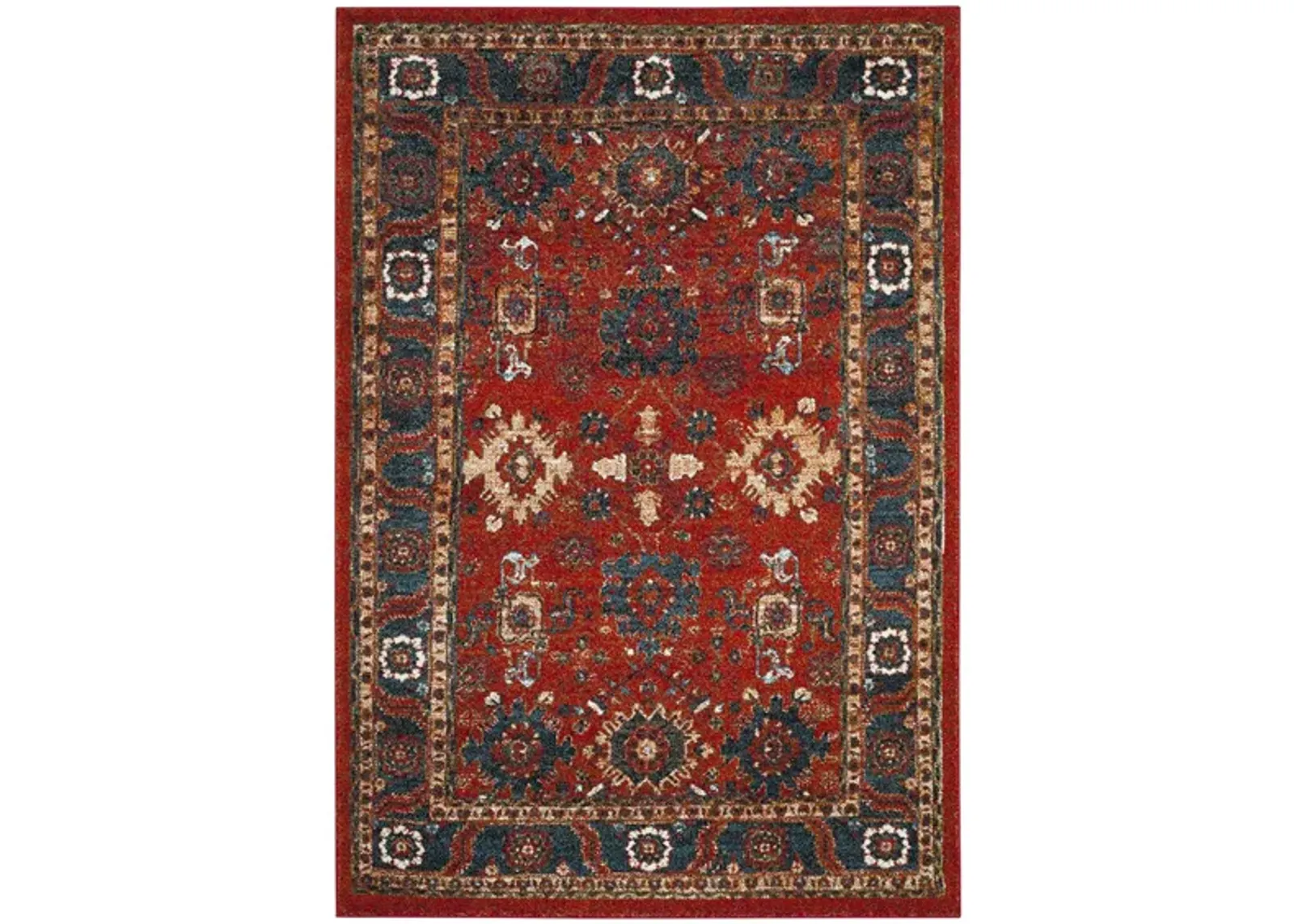 Avicenna Orange Area Rug in Orange & Blue by Safavieh