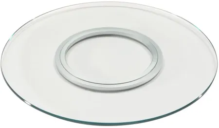 Clear Glass Lazy Susan in Clear by Chintaly Imports