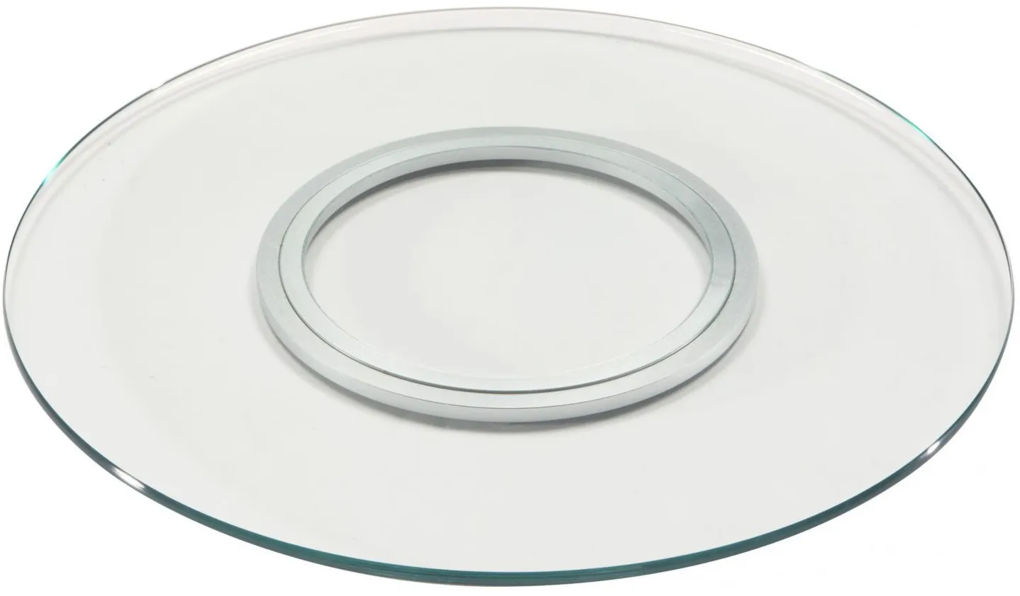 Clear Glass Lazy Susan in Clear by Chintaly Imports