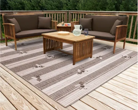 Liora Manne Malibu Sweet Bees Indoor/Outdoor Area Rug in Neutral by Trans-Ocean Import Co Inc