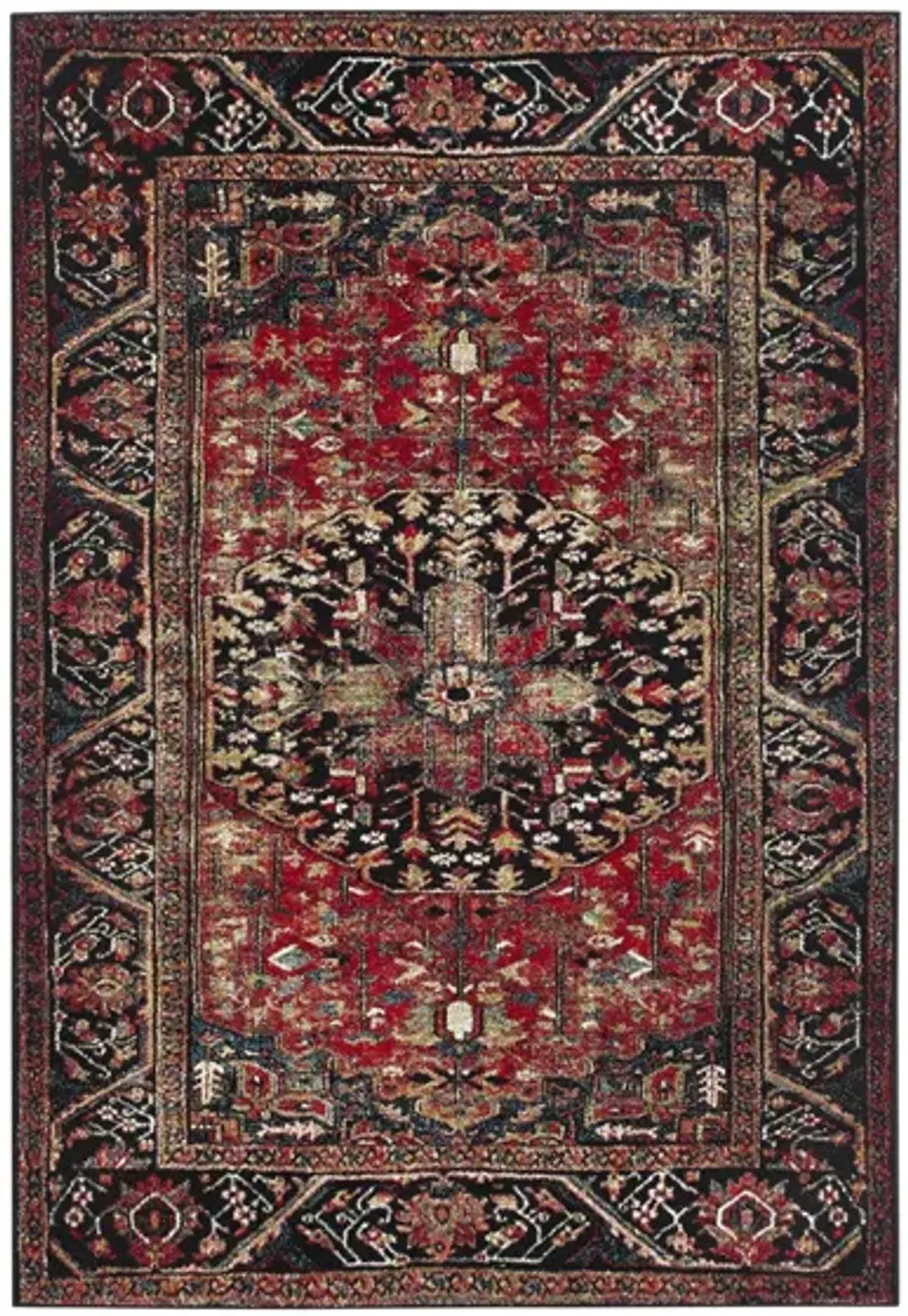 Mordechai Area Rug in Red & Black by Safavieh